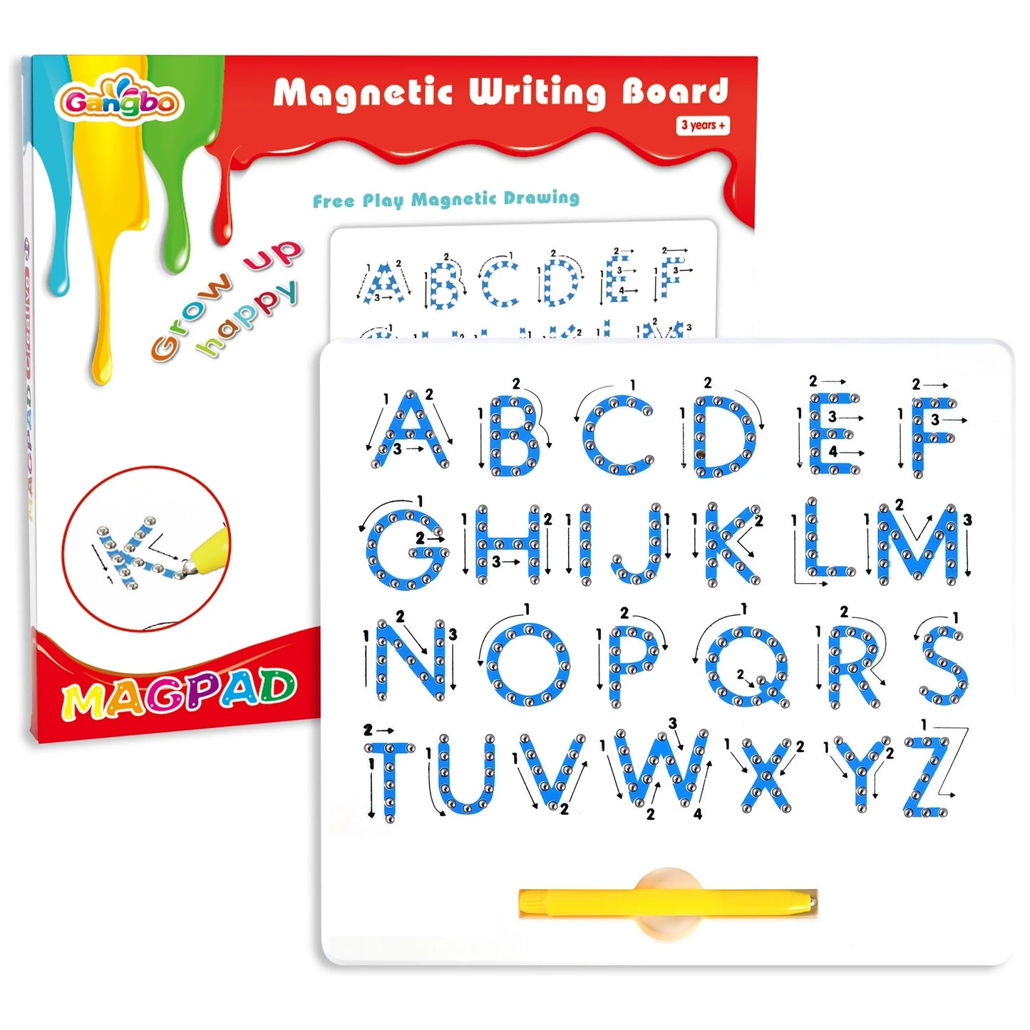 Tablette Magnétique pour l'Alphabet Majuscule avec Stylo Magnétique لوحة الحروف الأبجدية الكبيرة المغناطيسية مع قلم